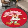 Straw-berry Friends Round Rug for Livingroom,Bedroom, Palyroom, Chair Rug, Area Rug, Circle Carpet, Large Size Fan Christmas Gift