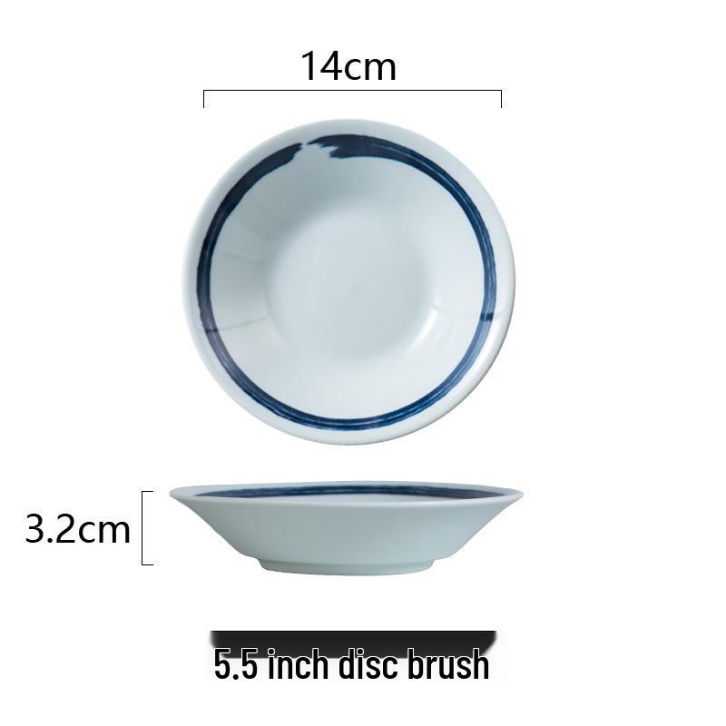 Japanese High-Temperature Ceramic 5.5-inch Underglaze Bone Dish - Dipping, Snack, or Appetizer Plate.