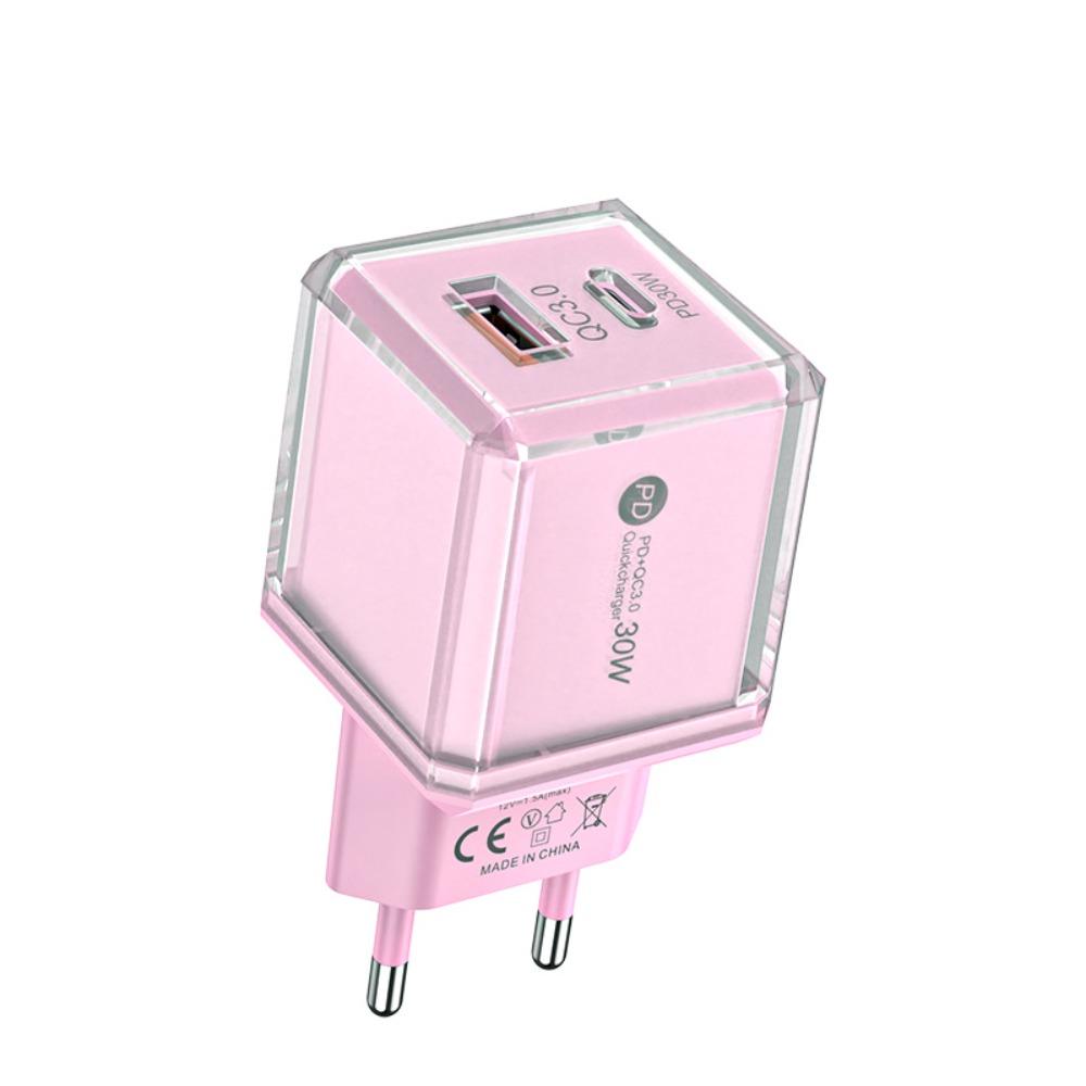 Universal Multi Ports PD30W Charger Plug USB A+C EU/US Phone Charger Adapter Fast Charging PD QC3.0 Quick Charge Adapter