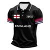 Men's Football Polo Shirt Classic Fit Short Sleeve Sports Jersey with Button Collar and Printed Design Suitable for Casual Wear