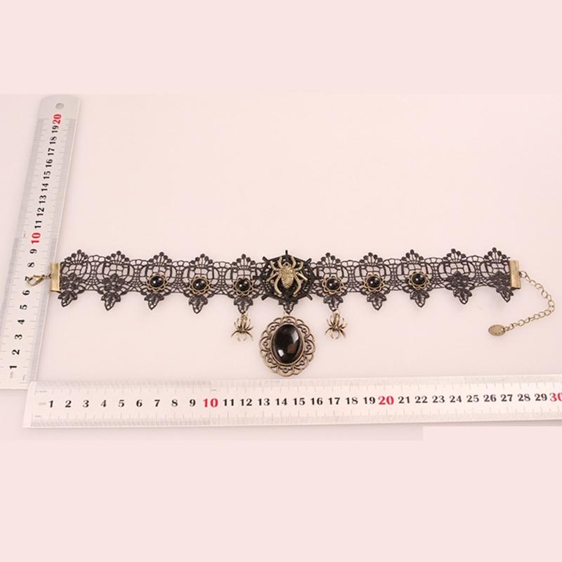Gothic Lace Choker Necklace With Spiders Pendant Your Unique Style With This Gothic Lace Choker