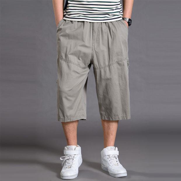 Shorts Casuales de Algodón Finos para Hombre de Verano Pantalones Jogger Cargo Sueltos con Cintura Elástica Pantalones Rectos de Calidad para Hombre