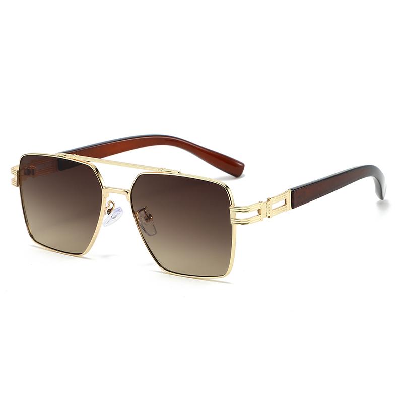 New Frameless Square Sunglasses Men Double Beam High End Sun Protection Glasses 7739