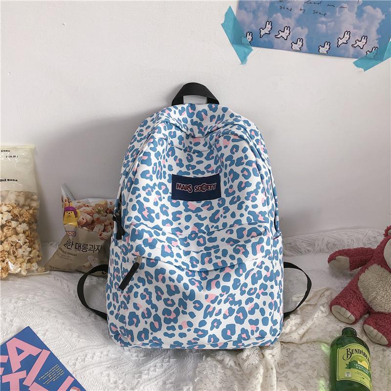 Fashion Leopard Print Pattern Letter Decoration Student Casual Backpack For Teen