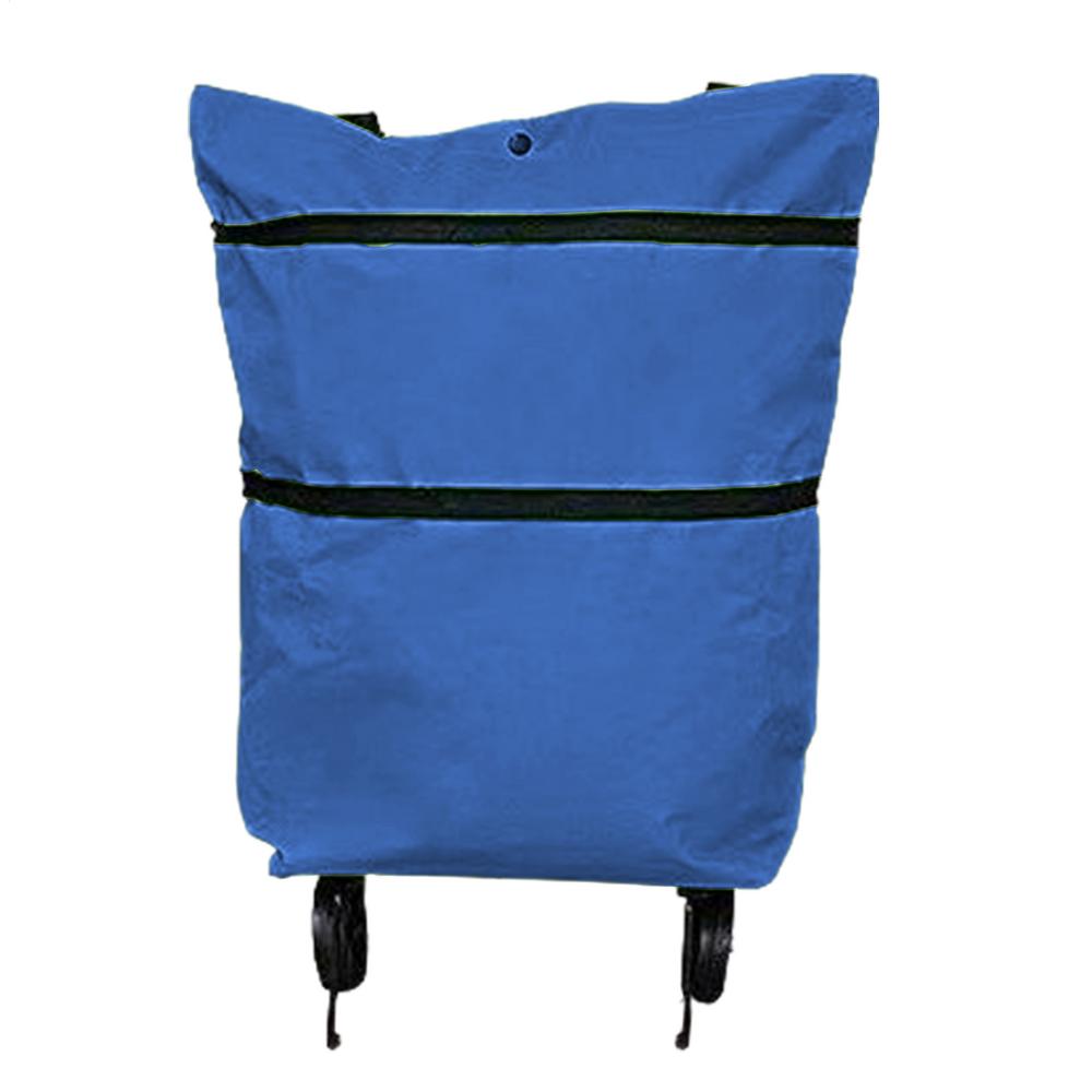 Shopping Grocery Bag With Wheels Reusable Wheeled Shopping Bag Large Capacity Organizer Cart Pouch For Picnics Home Camping