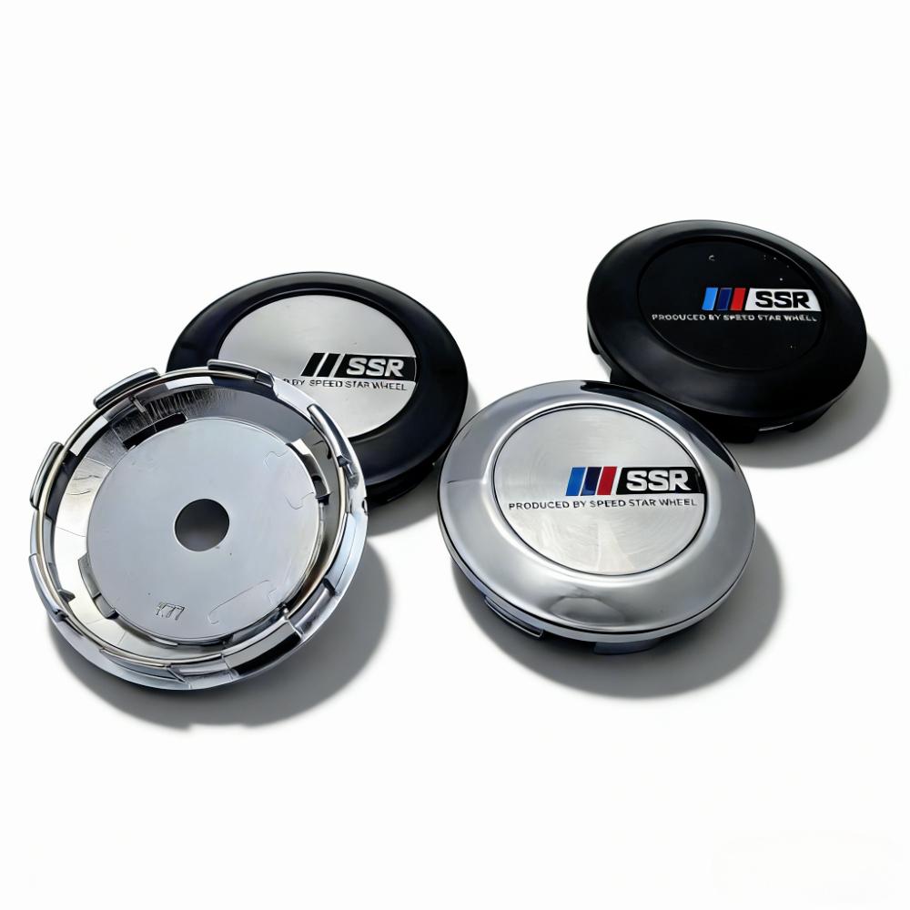 4pcs 77MM Clips 72MM SSR Logo Badge Emblem Car Wheel Center Caps Rim Hubcaps Cover Wheels Hub Dust Cap Replace Car Accessories