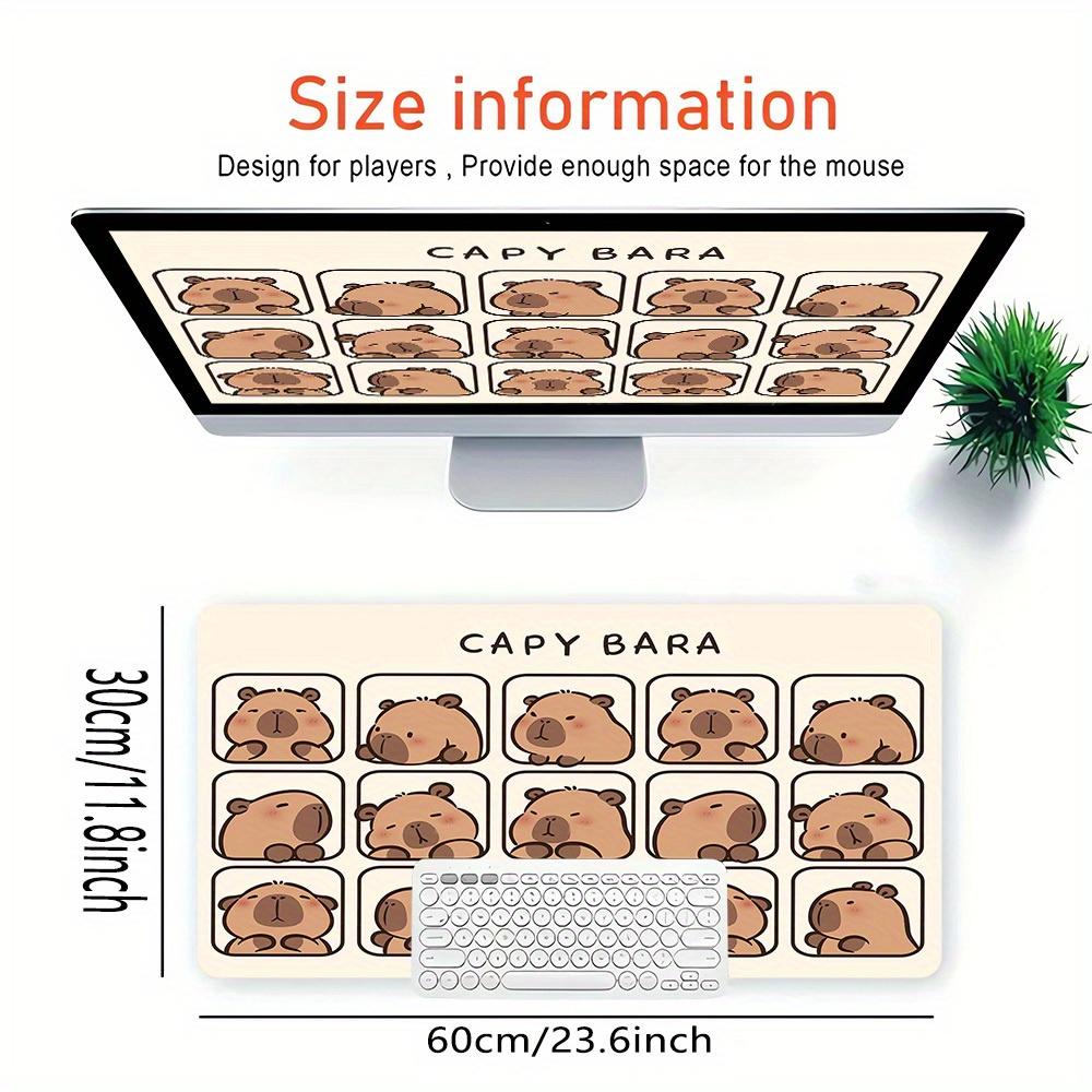 Large Multi-Size Non-Slip Rubber Base Capybara, Cute, Expressions Mouse Pad, Stitched Edges Keyboard Desk Mat for School, Office, Home, Gift