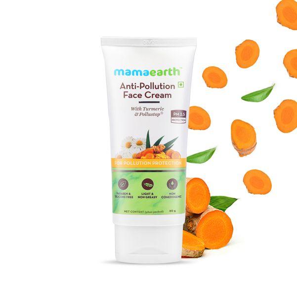 Mamaearth Anti-Pollution Daily Face Cream For Glowing Skin & UV Protection 80ml | Oil-Free Moisturizer For Dry Oily Skin Types