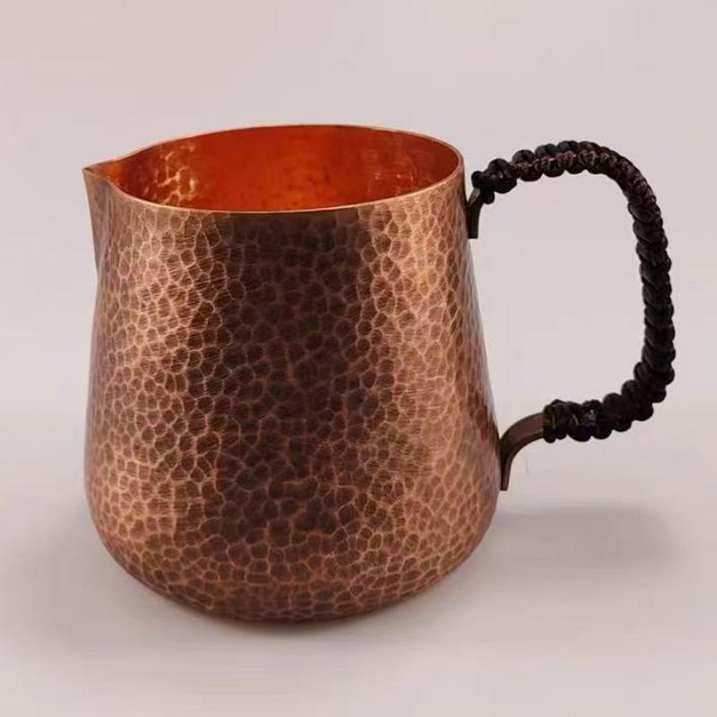 Vintage Pure Copper Coffee Cup,Mug Moscow Mule Thickened Large Size Hammer Texture Woven Handle 700ml Beer Mug,Tea Cup Tableware