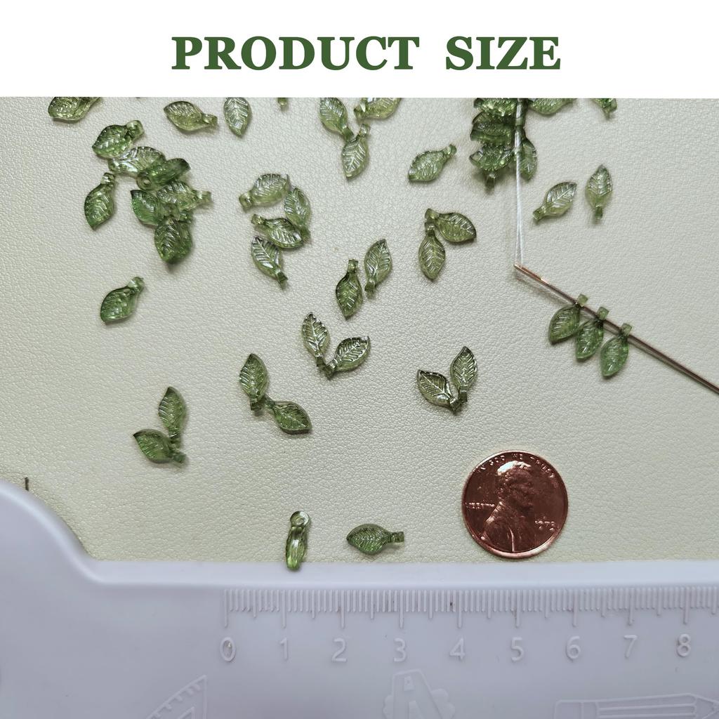 Grüne Blattanhänger für DIY-Schmuck – Transparente Acrylperlen zum Basteln, Von der Natur inspirierte Anhänger für Ohrringe, Armbänder
