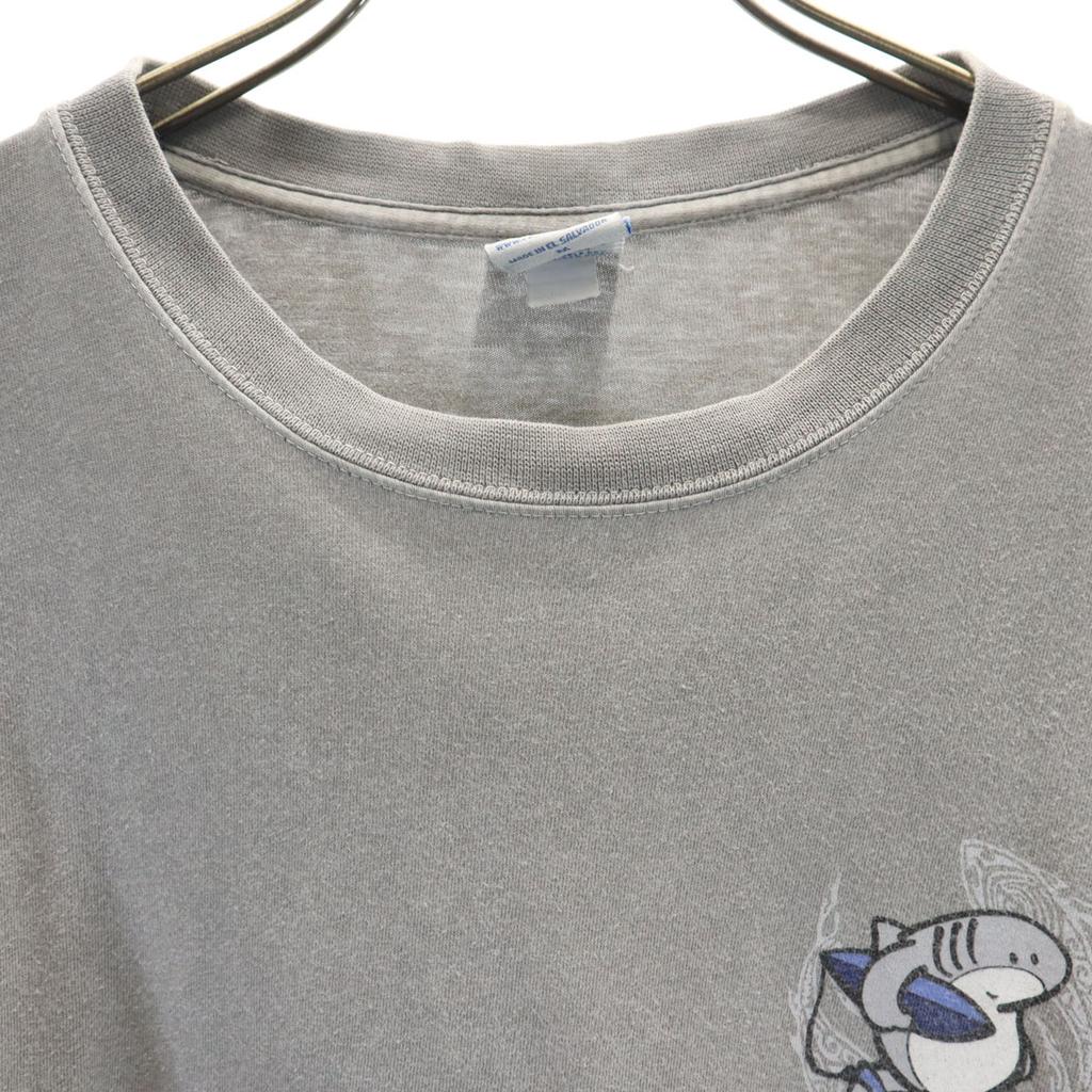 Crazy Shirt Back Print Shark Short Sleeve T-shirt M Gray Shark Men's Used