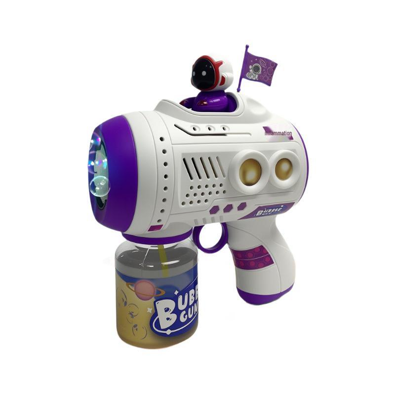 Electric Handheld Bubble Blower with Lights - Children's Automatic Bubble Gun Toy