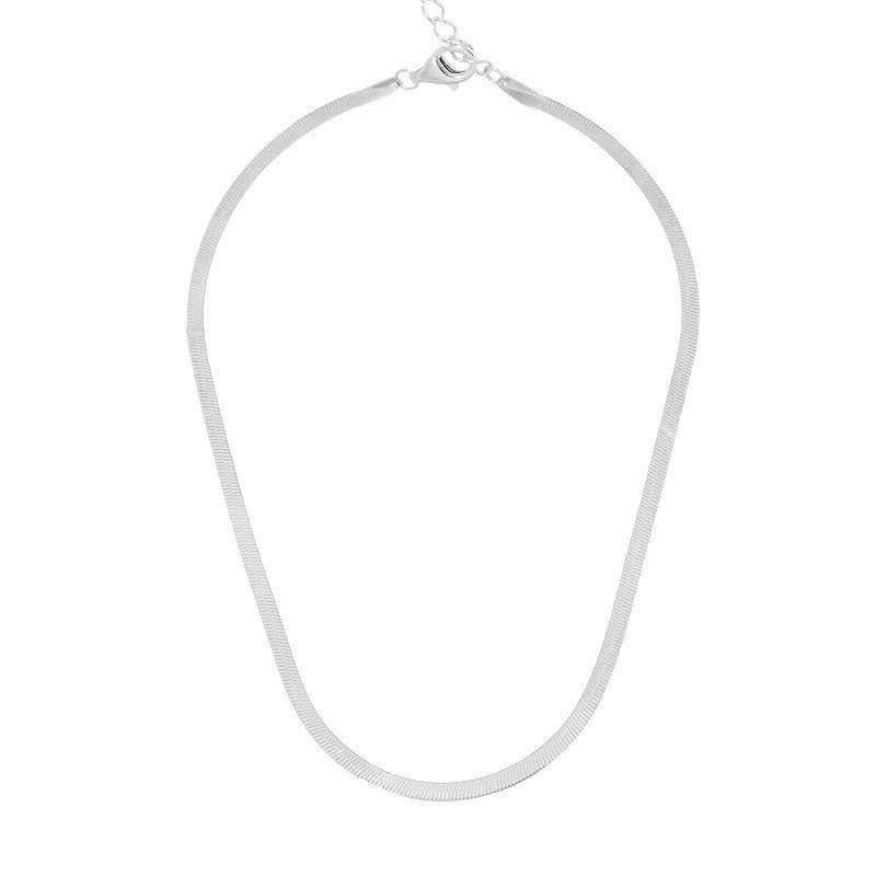 

Ожерелье из стерлингового серебра 925 пробы в итальянском стиле, плоская цепочка «змеиная кость», женское, с высоким чувством стиля, летняя цепочка для ключицы, ювелирное изделие 925 Silver