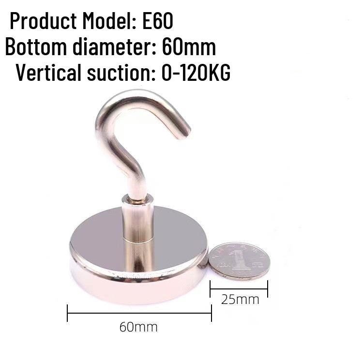 Neodymium Iron Boron Strong Round Magnet Hook - No-Drilling Magnetic Suction Cup