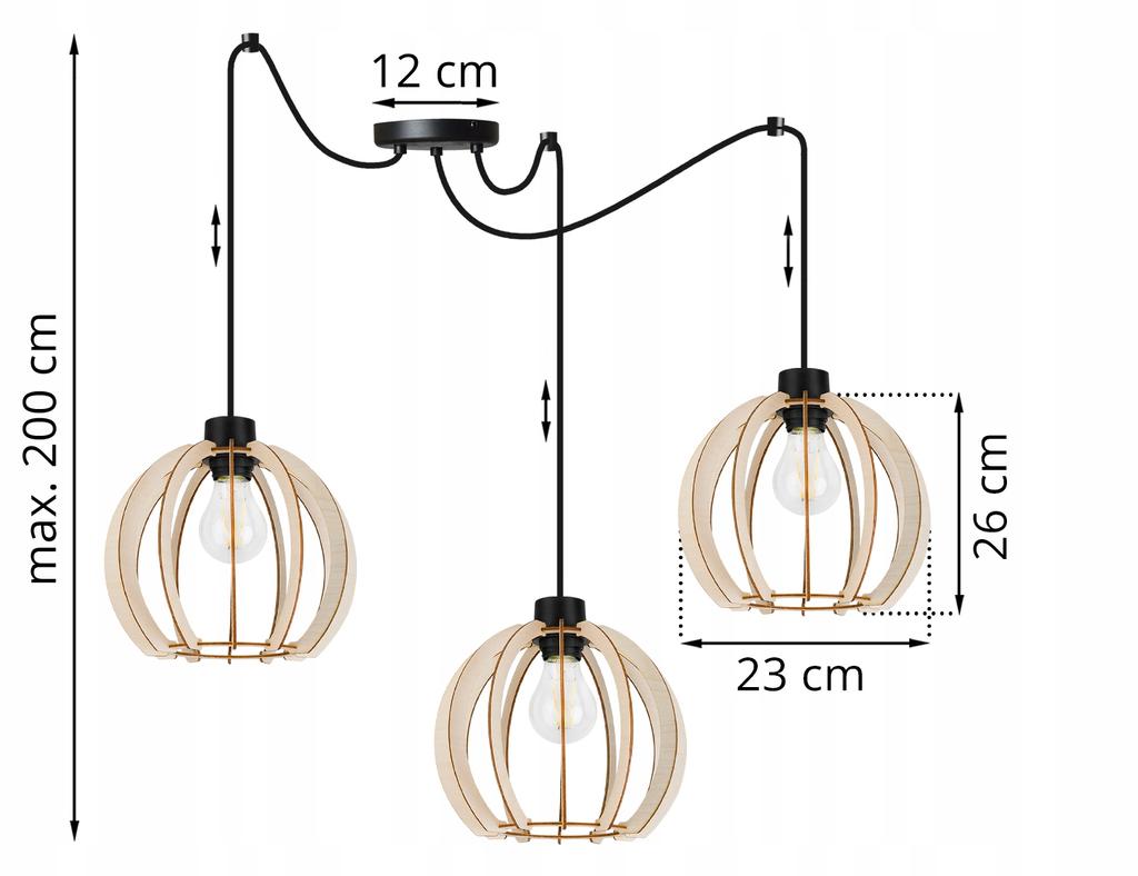 MODERN WOODEN LED CEILING HANGING LAMP