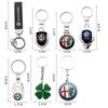 2026 Hot Sticker 1pcs 3D Metal Leather Car Styling Emblem Keychain Key Chain Rings For Alfa Romeo Accessorie Giulietta GT 159 14