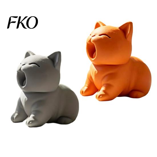 3D Printing Cat Figure Printed Figurine, Cute Screaming Ornament, Creative Desk Ornament Kitten Sculpture Desktop Decoration for Home Office Decor Pet