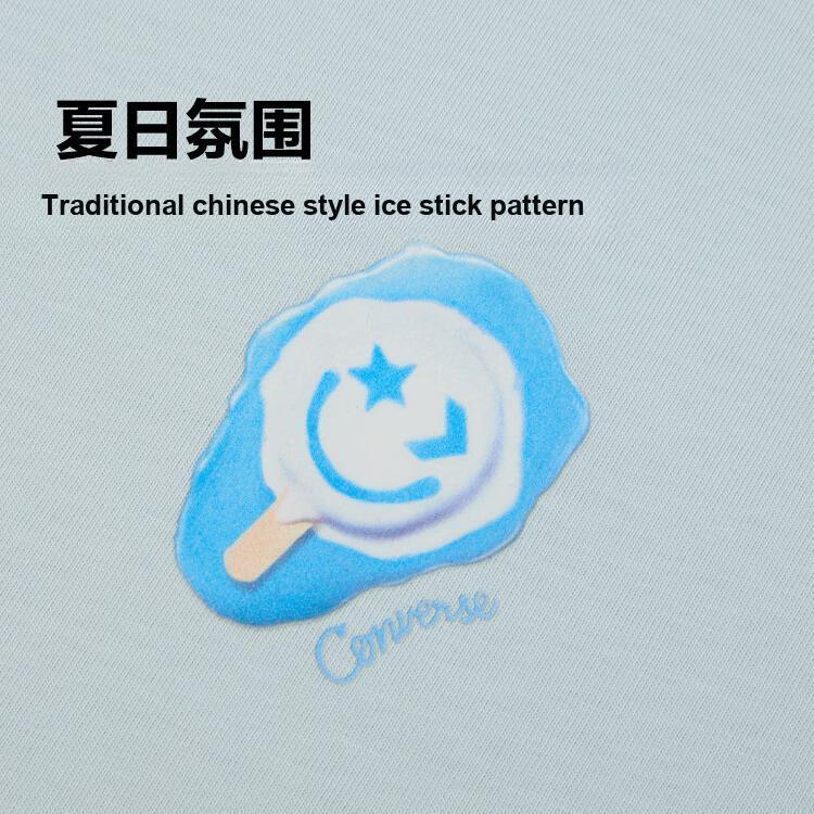 New Converse T Shirts Women's Blue 10028733-A01