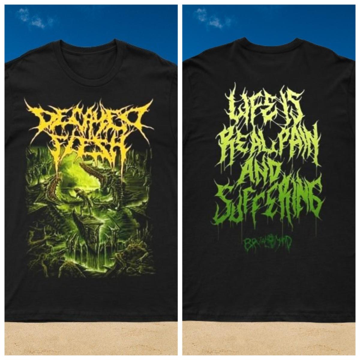 2025 New DECAYED FLESH - SUFFERING Printed Unisex Street Fashion Trend Short Sleeved Pure Cotton Round Neck 4XL