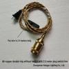 Retro American E27 Copper Lamp Holder with Switch - Brass Pendant Cord for DIY Table Lamps and Chandeliers