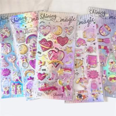 Niedliche Prinzessin Serie Scrapbook Journal Aufkleber 3D Stereo Schloss Herz Stil Schreibwaren Aufkleber DIY Deko Notizbuch Aufkleber