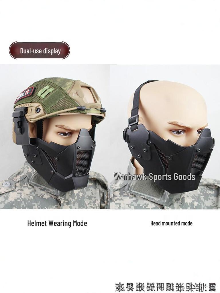 Iron Warrior Tactical Half-Face Breathable Mesh Mask with Removable Headband