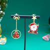 Enamel Santa Claus Bow Gift Box Star Tassel Asymmetric Drop Earrings Cartoon Christmas Earring For Women Men Jewelry Party Gifts