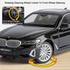 1:24 530Li M4 Miniature Model Toys Diecast Alloy Car Front Wheel Steering Sound Light Pull Back Vehices Kids Christmas Surprise