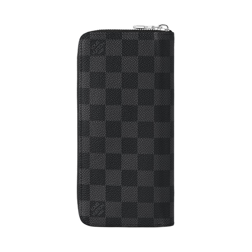 Louis Vuitton Zippy Checkered Coated Canvas Wallet Men wallet Graphite N63095