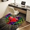 Colorful Musical Notes Heart Chair Mat Office Carpet, Home Decor, Desk Pad Gift, Suitable for Bedroom, Living Room, Various Rooms