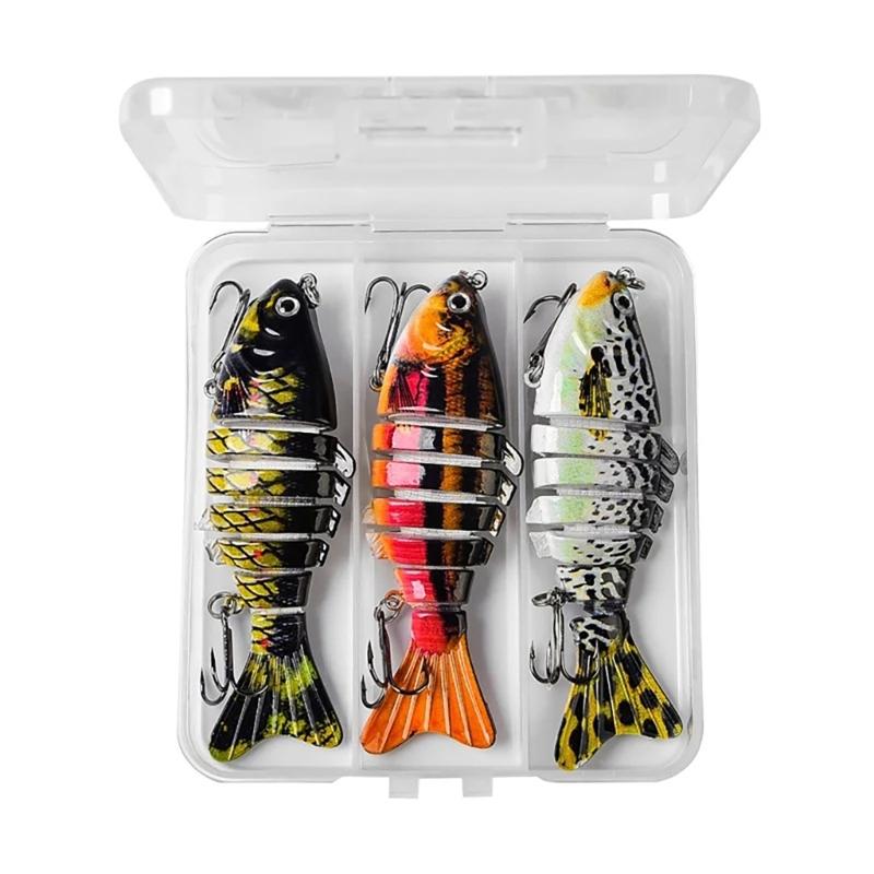 3Pcs Multi jointed Fishing Lures Slow Sinking Swimming Lures Artificial Hard Baits Freshwater Saltwater Fishing Lures