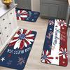 1PC Patriotic Blooms Kitchen Rug Non-Slip Door Mat Pop design Bathroom Rug Bath Mat Carpet for Home Sink Laundry ecoreeree