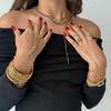 Women'S Vacation Style Colorful Natural Stone Finger Bracelet Stainless Steel Fine Jewelry