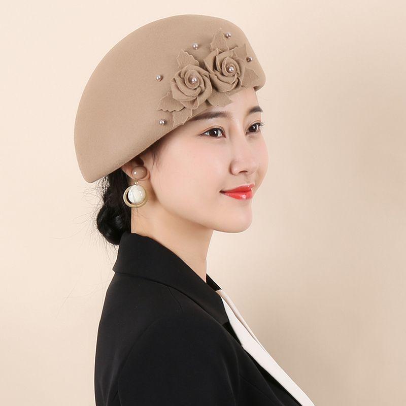 New Beret Foreign Style Popular Fashion Autumn and Winter Women French Elegant Styling Woolen Hat Gift Hat