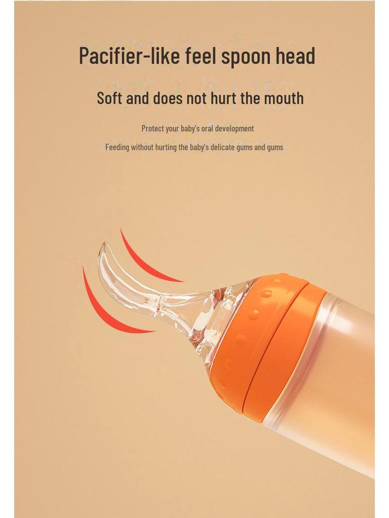 Silikonowa butelka do karmienia dziecka z miękką łyżeczką do karmienia kaszką