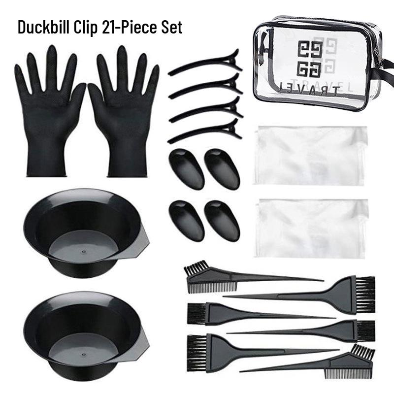 20-Piece Cross-Border Hair Dyeing Set: Bowl, Shawl, Brush, Comb & Tools