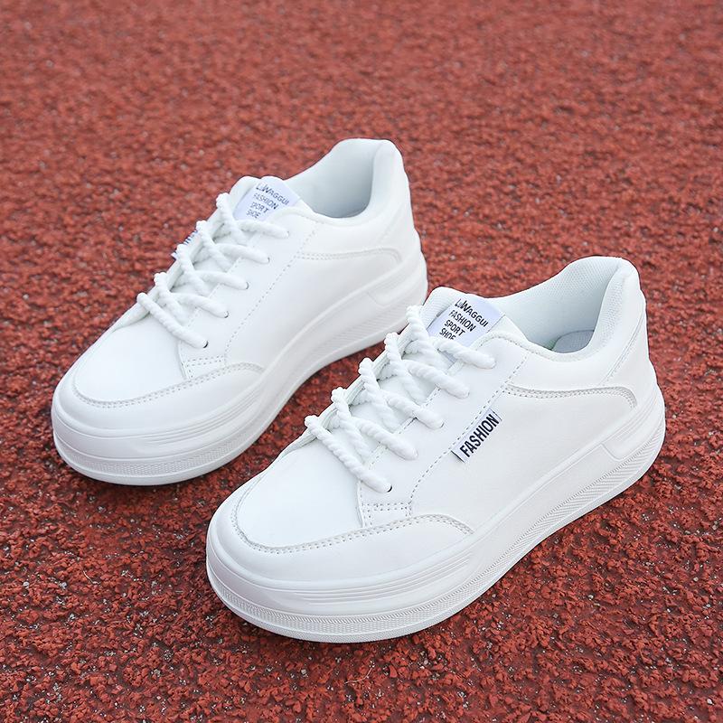 

Весна и Осень Легкая Кожа Мягкая Подошва Женские Дышащие Платформа Спортивная Повседневная Обувь Женская Повседневная 42 белый