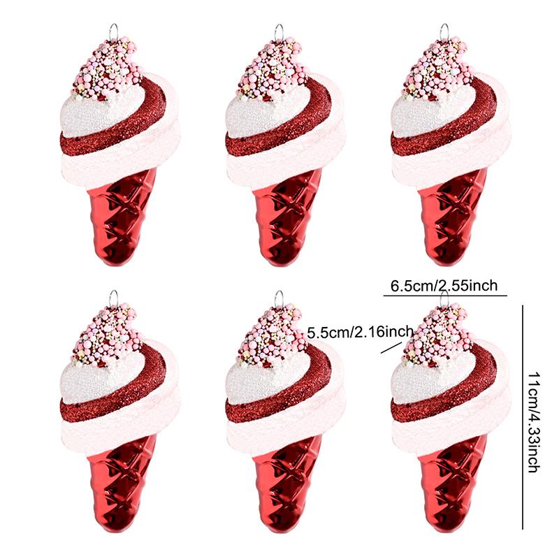 6PCS Spirals Christmas Tree Baubles Colorful Spirals Candy Cane Christmas Tree Hangings For Festival