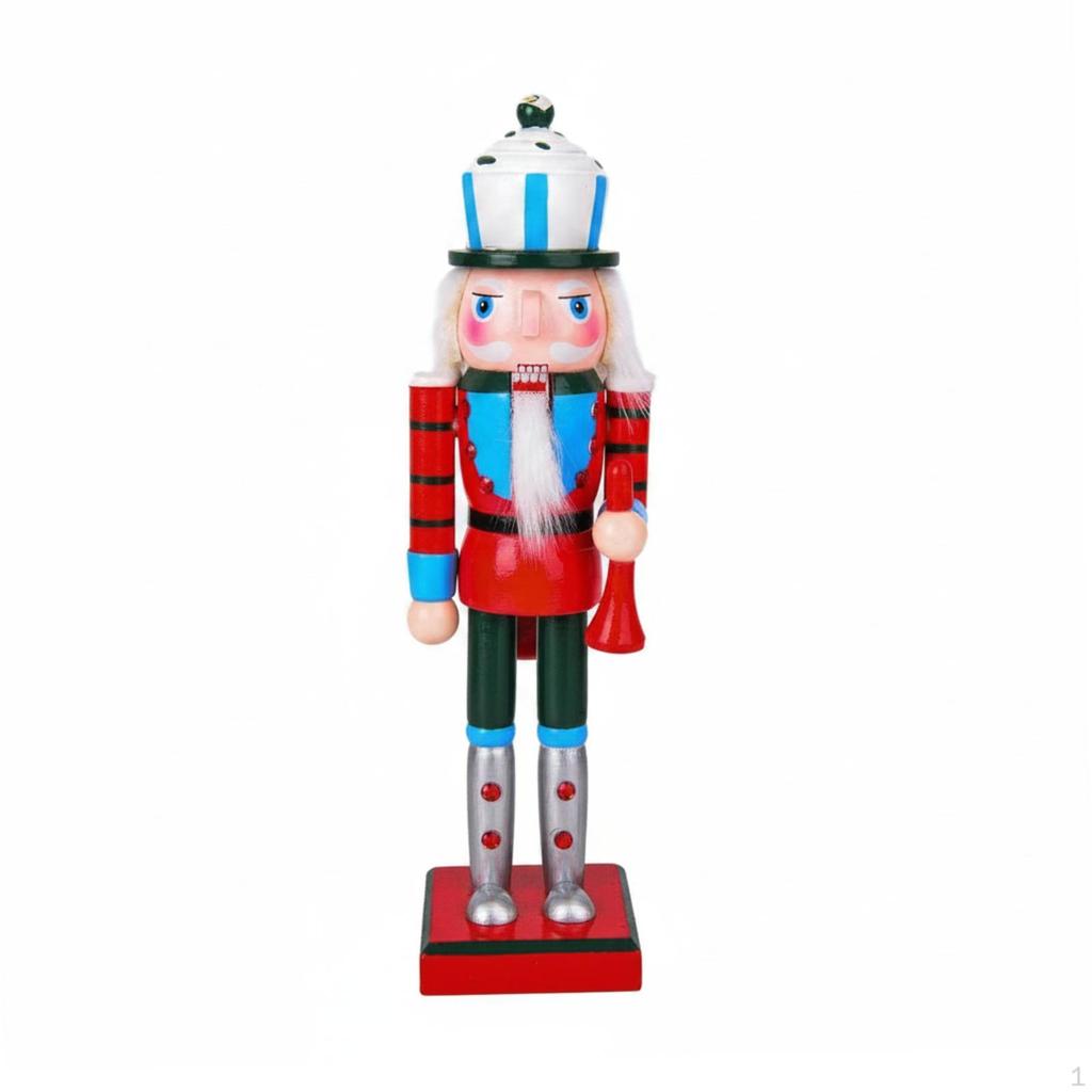 Wooden Nutcracker Figurine Christmas Guard Traditional Tabletop Ornament for Collectors,