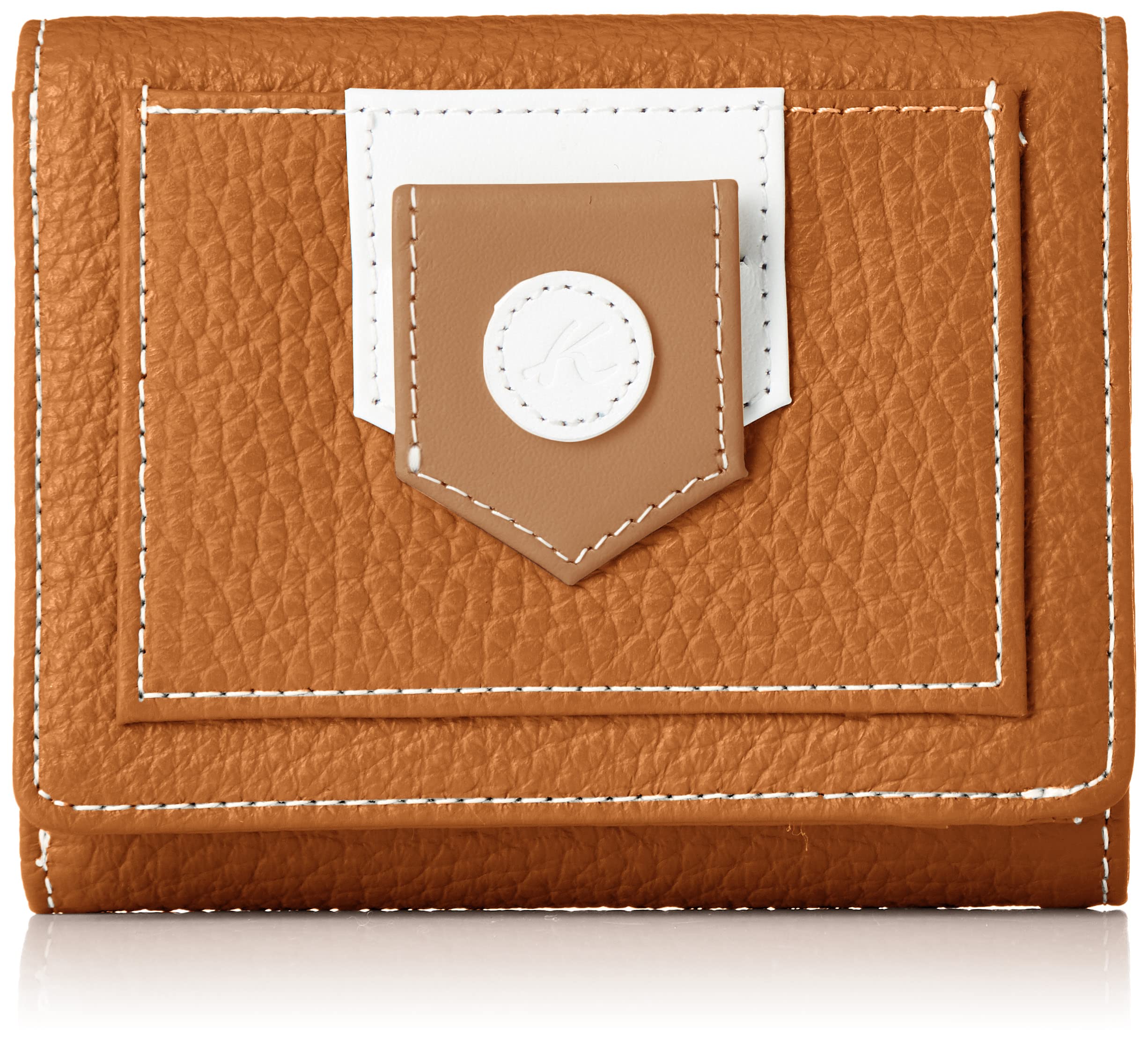 

Belt Motif Wallet ZH0441 Stitch 61901 [Kitamura] Tri-Fold Women s Camel/White [Brown]