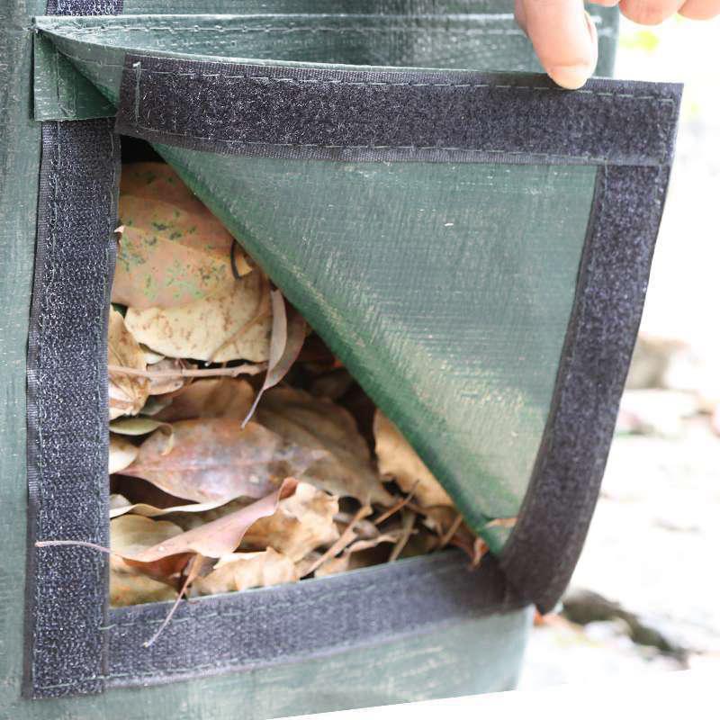 35*60cm Garden Composter Eco-Friendly Bio Fermentation Bag with Zipper and Double Handles Collapsible Compost Bin Waste Bucket