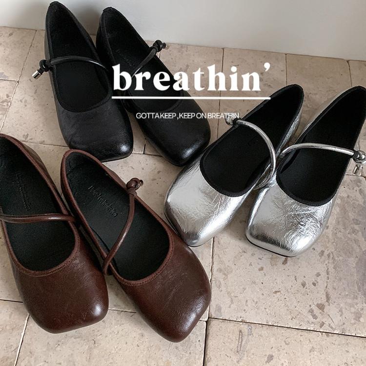 Retro Literary Fairy Style Mary Jane Shoes 2025 Spring and Summer New Square Head Flat Bottom Word with Mary Jane Shoes