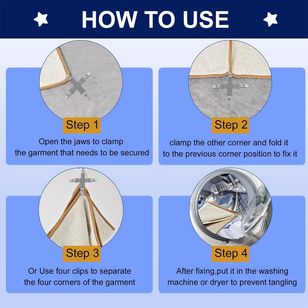 Sheet Detangler Tool for Duvet Covers Household Washing Machine Anti Twist Washer Dryer Cleaning bed sheet detangler