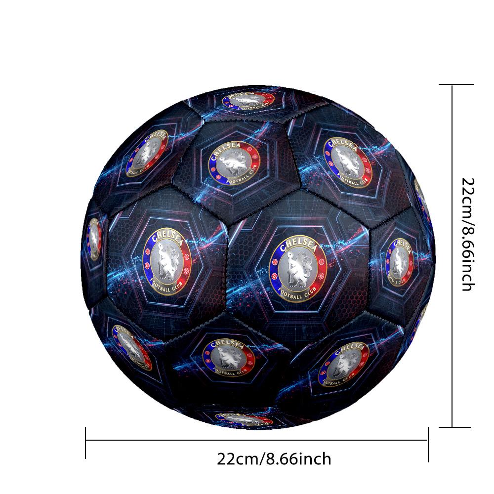 Chelsea FC Theme Soccer Ball Size 5 Soccer Ball Soft Touch Professional Training Football for Outdoor Sports