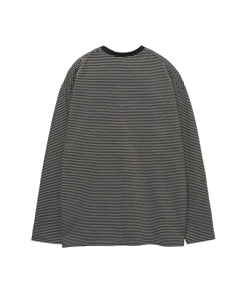 Leopeusaideu Pin Stripe Long Sleeve Charcoal