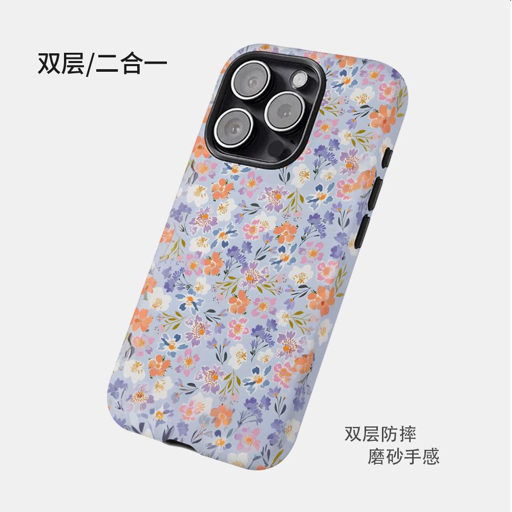 Amazon hot-selling full-screen small floral iPhone15promax summer mobile phone case girl high-value case