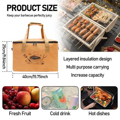 Dupont Paper BBQ Resting Bag Good Heat Retention BBQ Insulated Bag Large Capacity Meat Resting Blanket Reusable for Outdoor