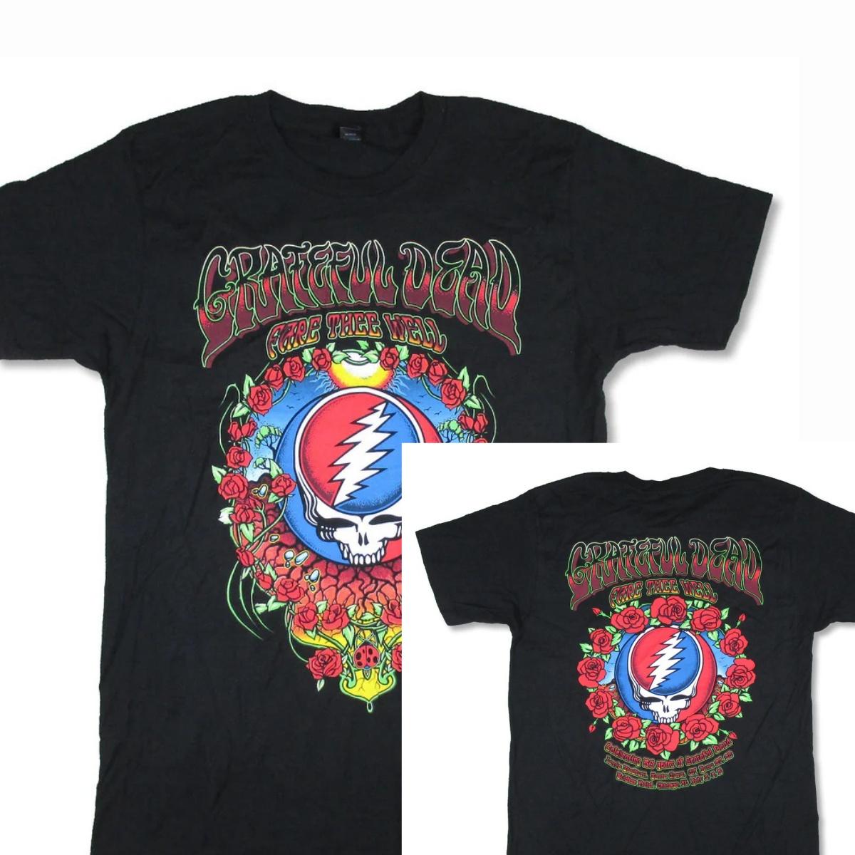 

Grateful Dead Roses Santa Clara _ Chicago Events T-shirt High-end Luxury Is for Both Men and Women Top Y2k Summer Hot Sale 4XL