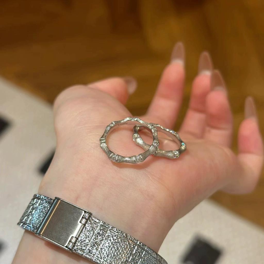 Foydjew Italian Vintage Jewelry Bamboo Design Gold Color Rings Stud Earrings Bracelets Bangles Jewelry Sets for Women