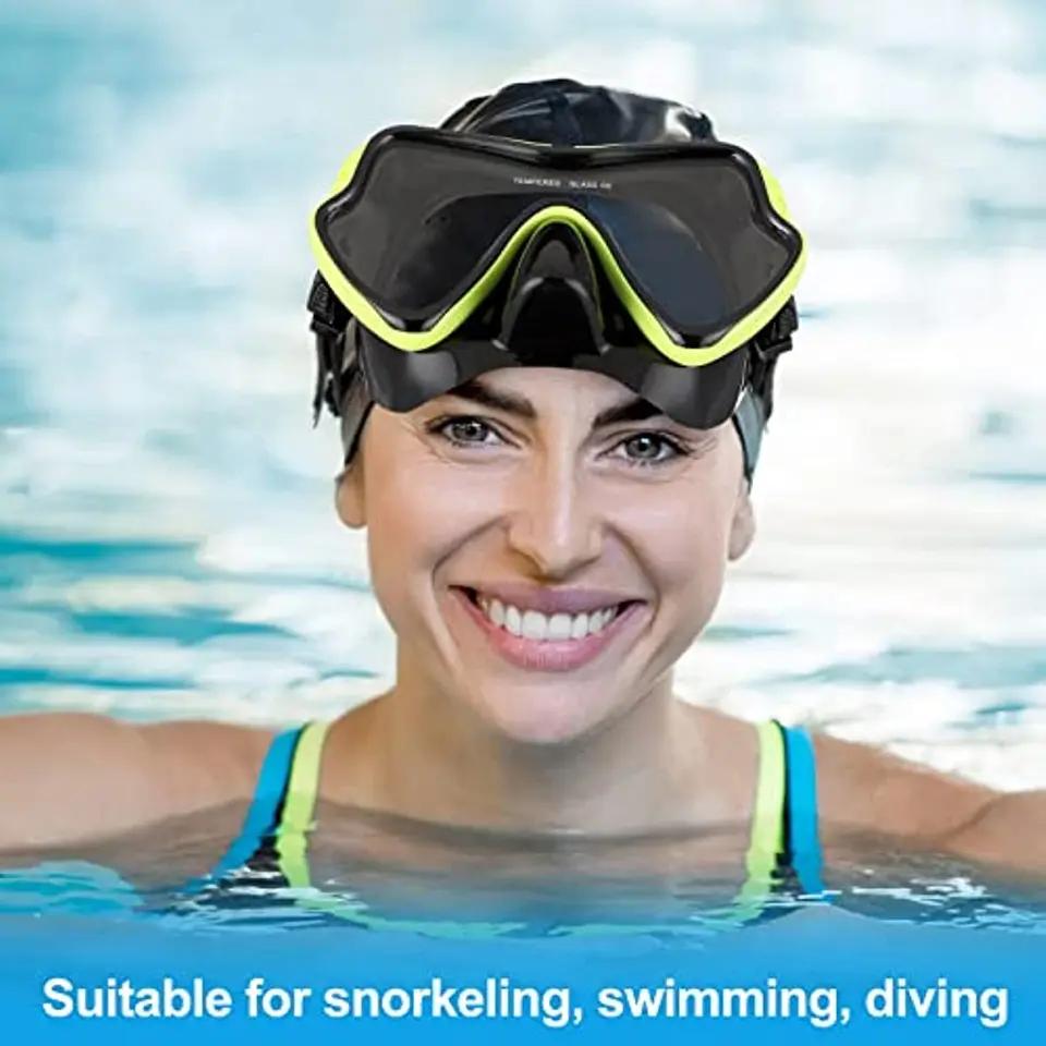 Professional Diving Goggles Waterproof Anti Fog Diving Mask Mirror Silicone Snorkel Mask Tempered Glass Snorkeling Set
